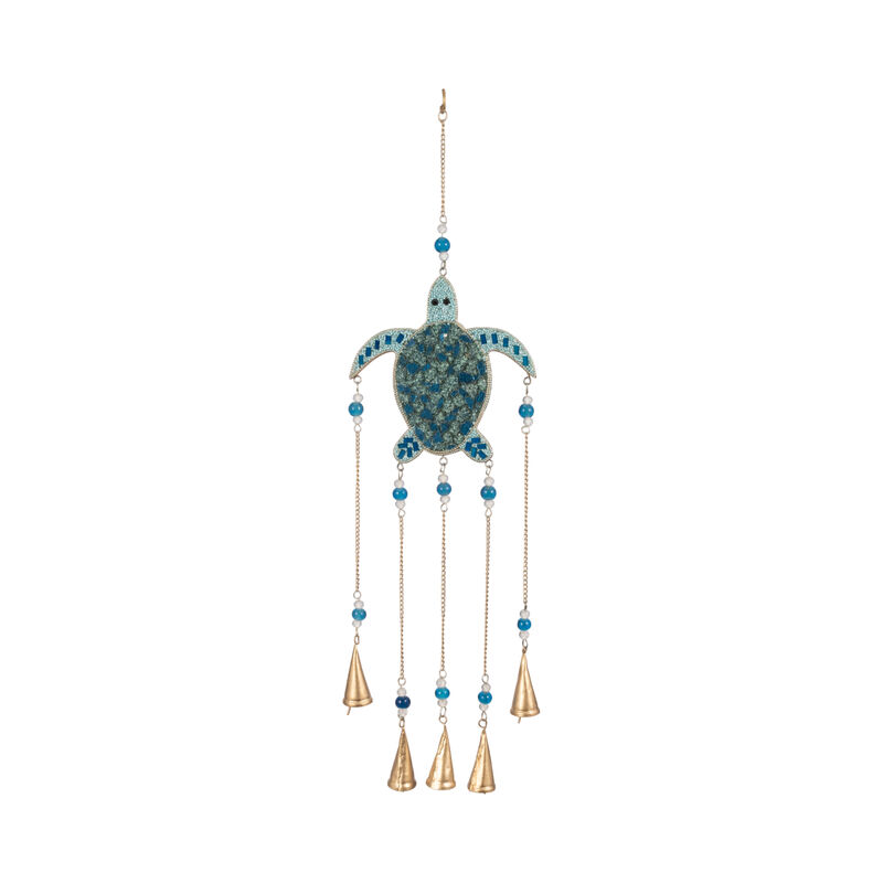 31" Mosaic Turtle With Bells image number 0