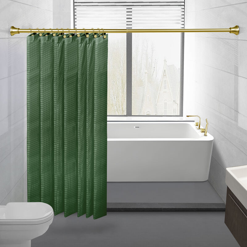 Utopia Alley Adjustable 72-Inch Rust-Proof Aluminum Shower Curtain Tension Rod with 71&times;71 Inch Clear PEVA Liner & 12 Heavy-Duty Hooks, No-Drill Bathroom Set image number 5