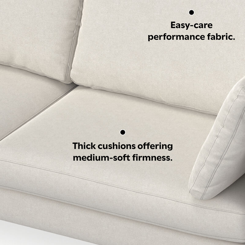 Ava 76-inch Sofa in Tightly Woven Performance Fabric