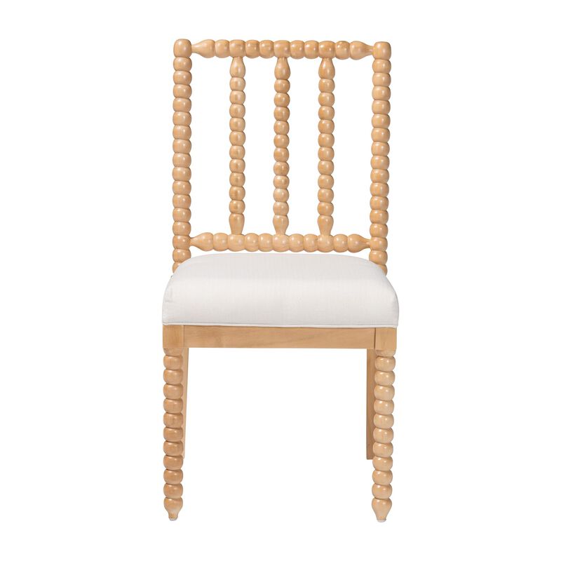 bali & pari Deya Bobbin Dining Chair - Wood Side Chair with Upholstered Seat and Spindle Backrest image number 1