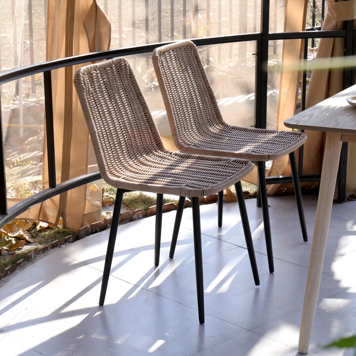 Set of 4 Chairs with Metal Legs