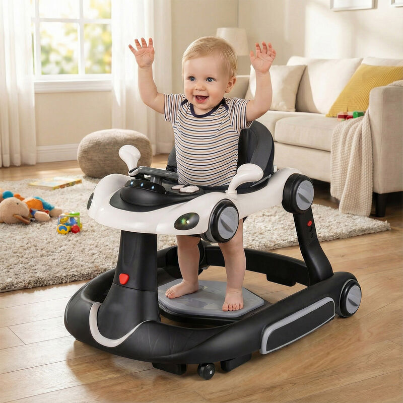 6-in-1 Portable Baby Walker with Canopy and Activity Center with Music image number 1