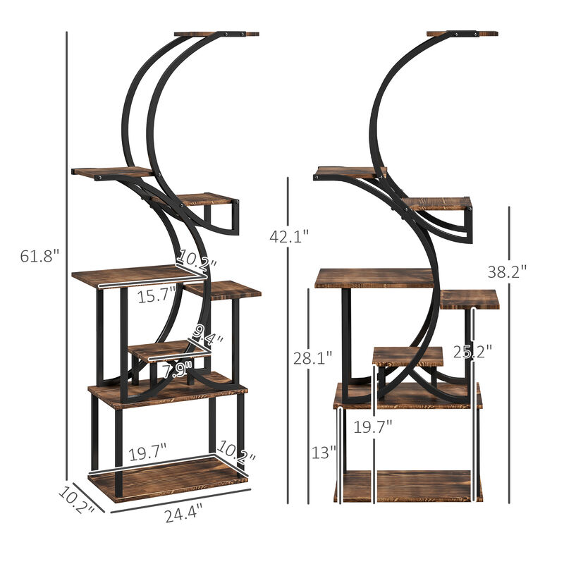 Hivvago 62 Inch Tall Plant Stand for Multiple Plants image number 2