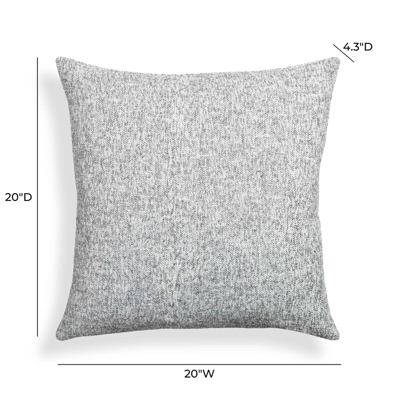 Poh Washed Grey Boucle 20" Square Accent Pillow