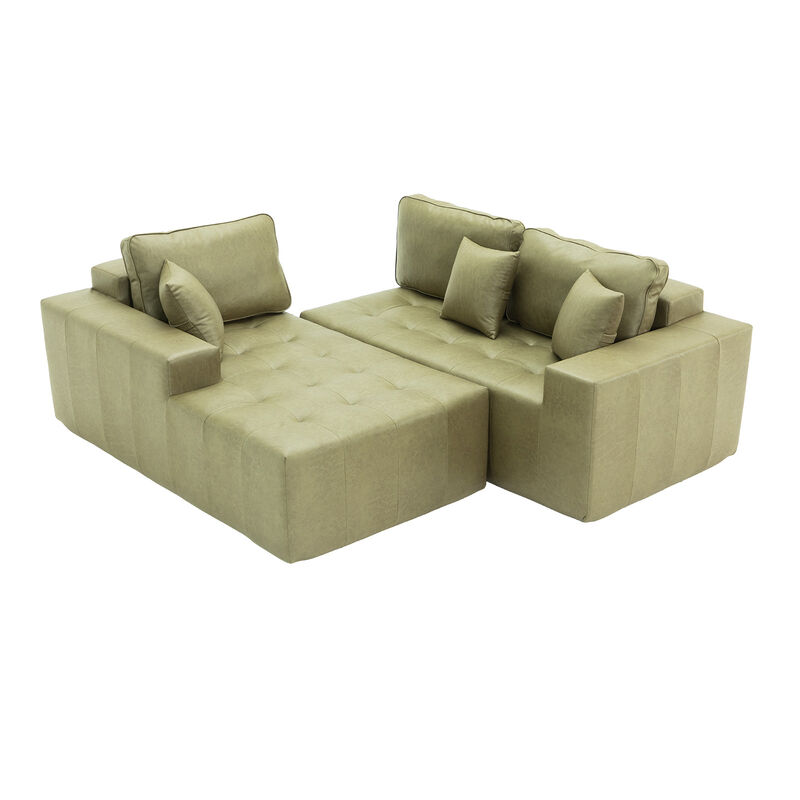 Lubcle Faux Leather Compression Sofa image number 4