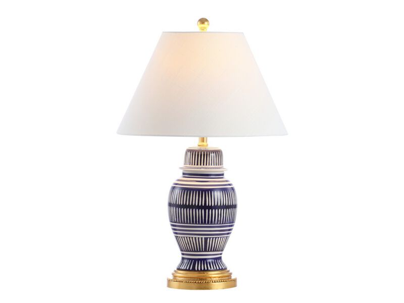 Reed Ceramic/Iron Modern Coastal LED Table Lamp