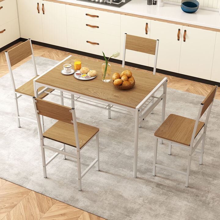 Dining Chairs Set of 4 with Metal Legs, Slanted Back Design for Kitchen or Dining