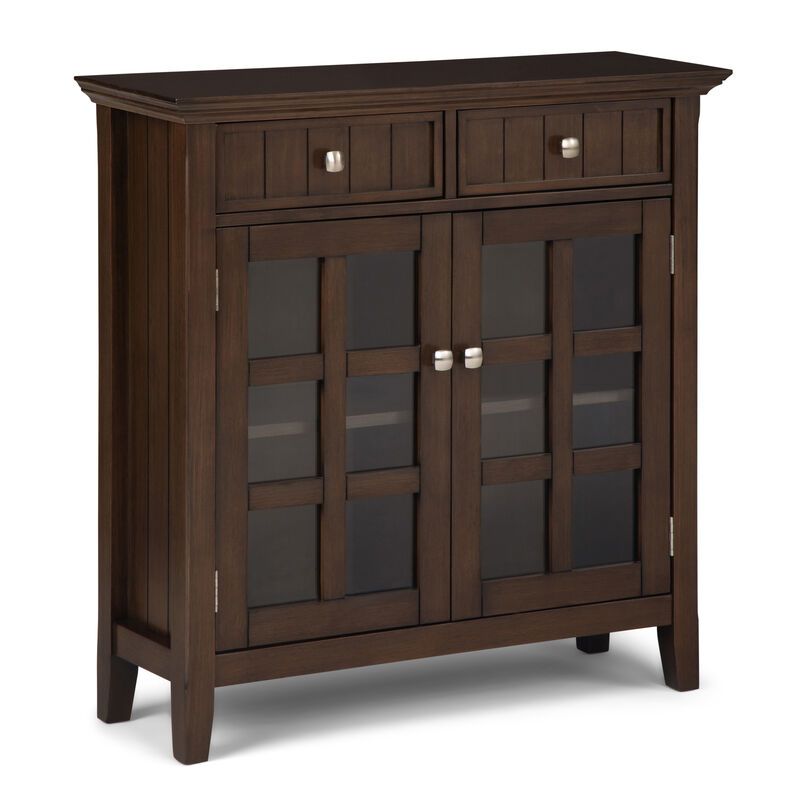 Acadian SOLID WOOD 36 inch Wide Transitional Entryway Storage Cabinet in Natural Aged Brown