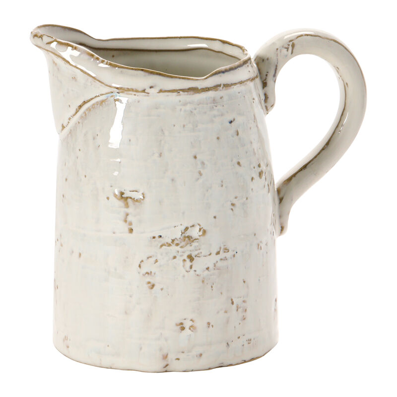 28 oz. Stoneware Pitcher, Reactive Glaze, White (Each One Will Vary) image number 0
