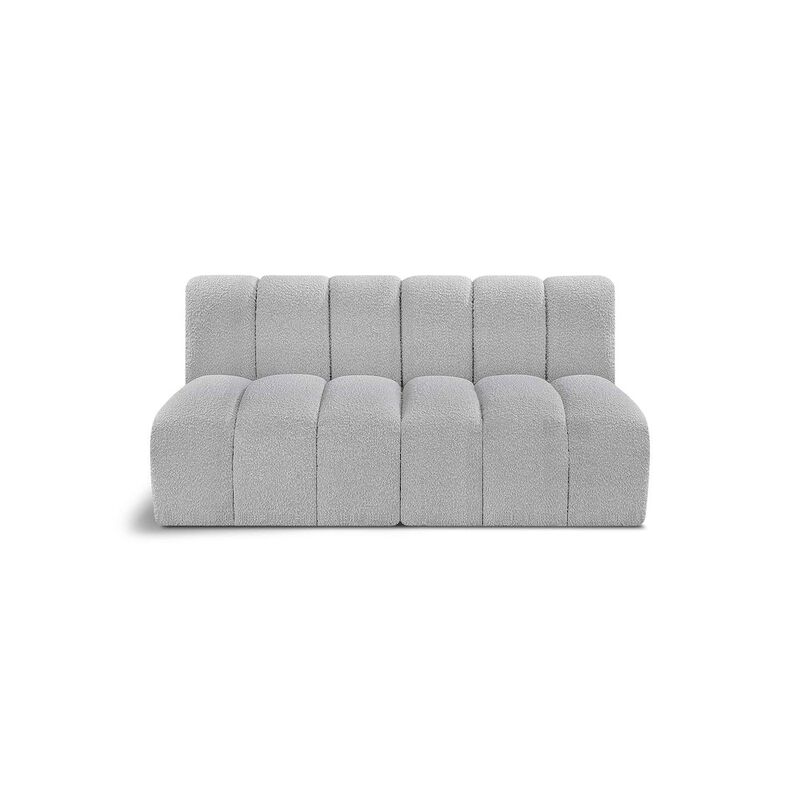 Meridian Furniture Arc Grey Boucle Fabric Modular Sofa