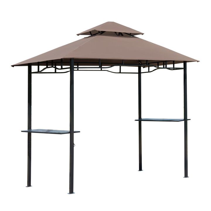 Hivvago 8' x 5' Grill Canopy Gazebo with Shelves for Patio & Garden