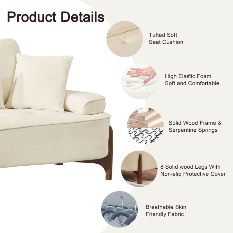 Wipelt Comfortable Deep-Seated Sectional Sofa image number 5