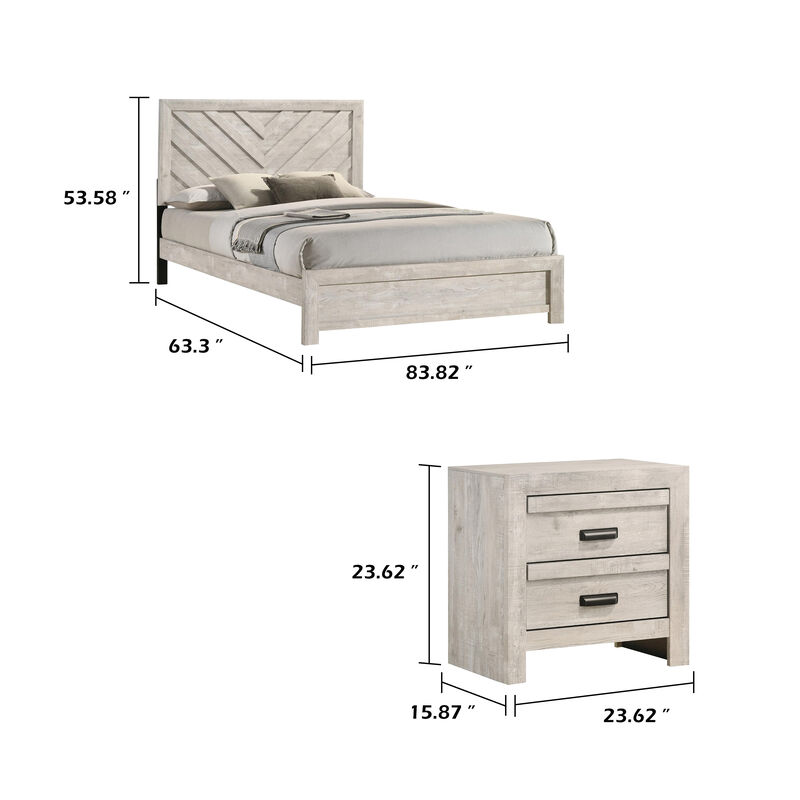 Bedroom Set, Wood, 2 Piece Set with Nightstand image number 7