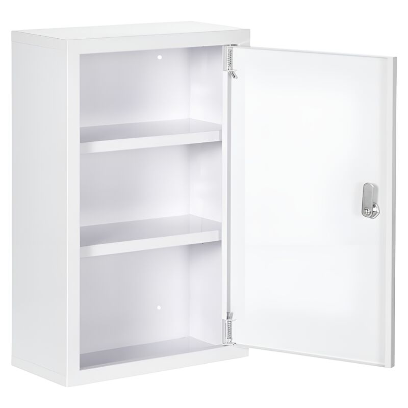 Wall-Mounted Medicine Cabinet with Mirror and Storage Shelves