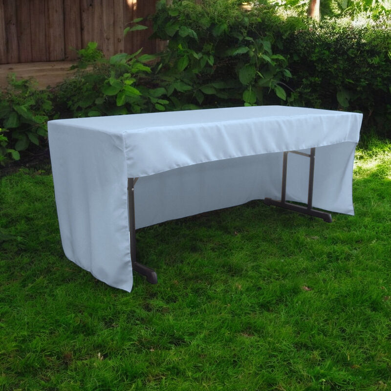 Fitted Tablecloth with Open Back 96x30x30 Inch for Trade Shows and Events image number 1