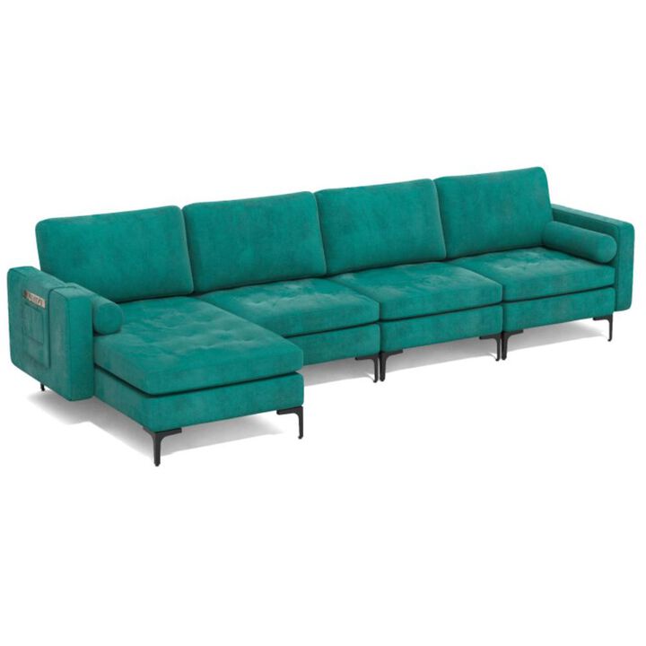 Hivvago Modular L-shaped 4-Seat Sectional Sofa with Reversible Chaise