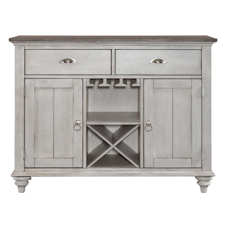 Liberty Furniture Ocean Isle Buffet in Antique White w/ Weathered Pine image number 2