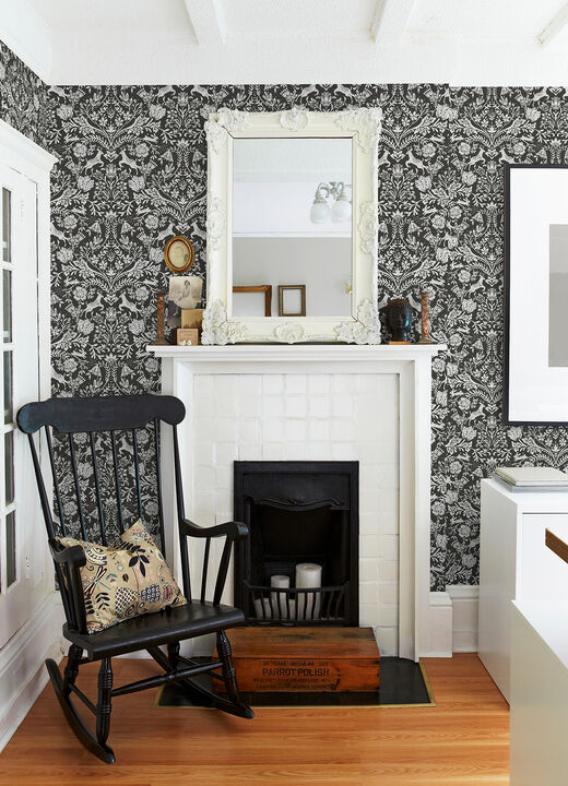 Forest Dance Charcoal Damask Wallpaper (Set of 2)