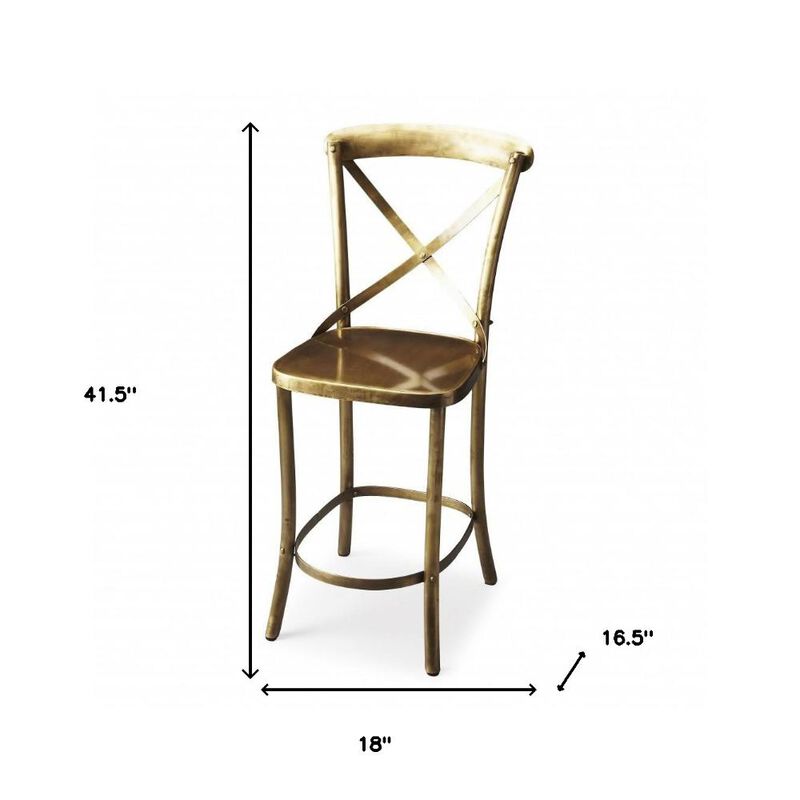 Bar Stool with Footrest, Bar Height Chair for Kitchen or Cafe image number 4
