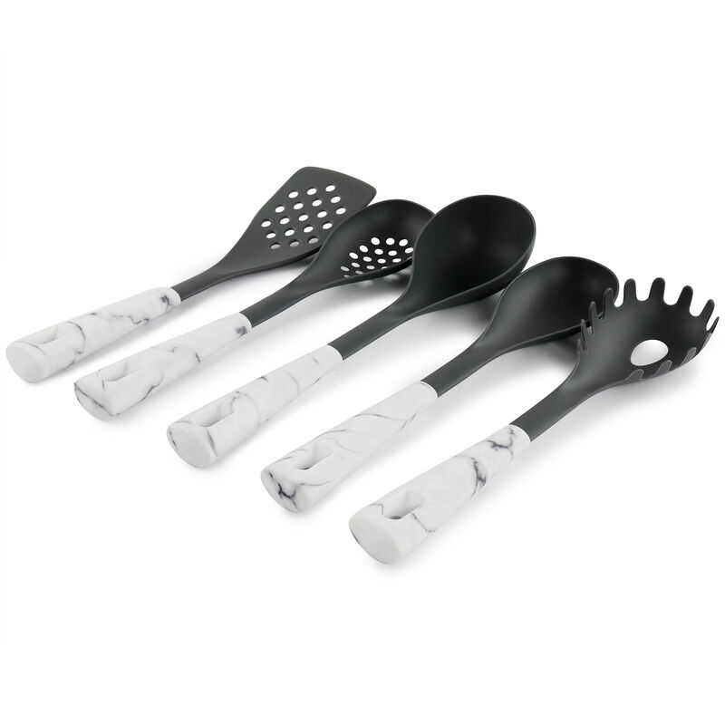Oster 5 Piece Nylon Kitchen Tool Set in White Marble image number 4