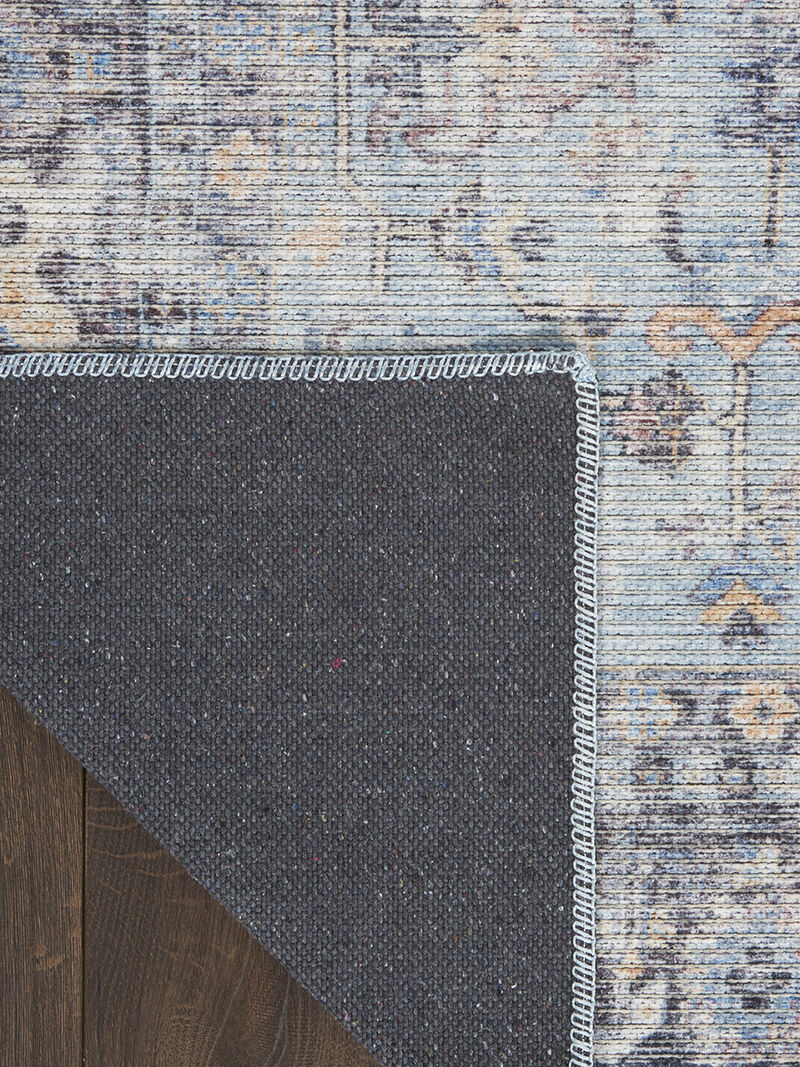 Machine Washable Series 1 SR104 Light Gray/Blue 2' x 6' Rug