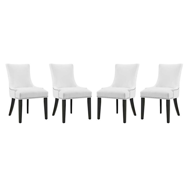 Marquis Dining Chair Faux Leather Set of 4-Benzara