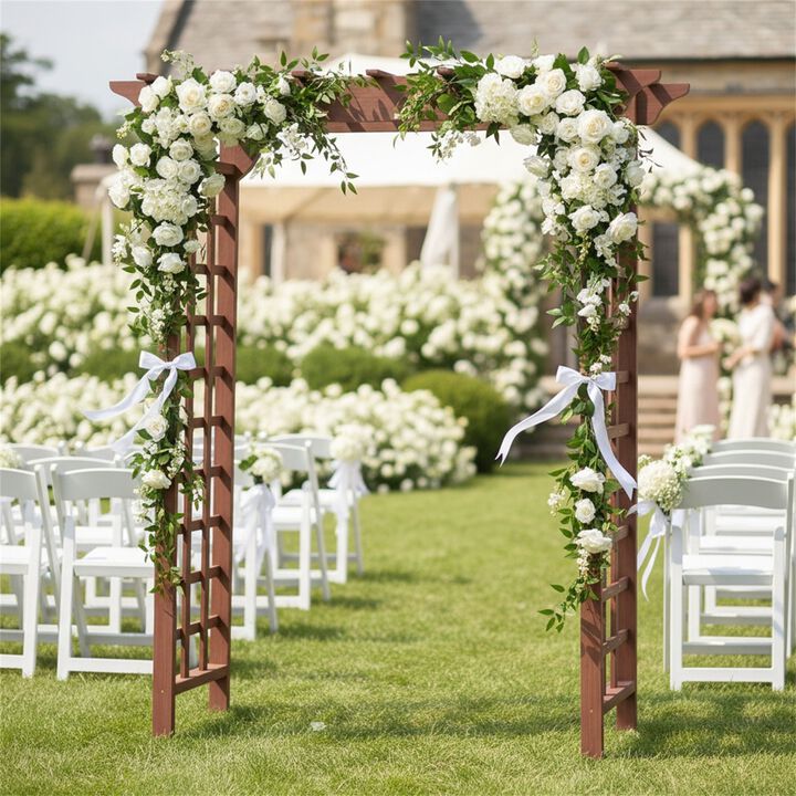 Wooden Wedding Arch, Wood Trellis for Plant Climbing, Christmas Decor Pergola for Garden Backyard