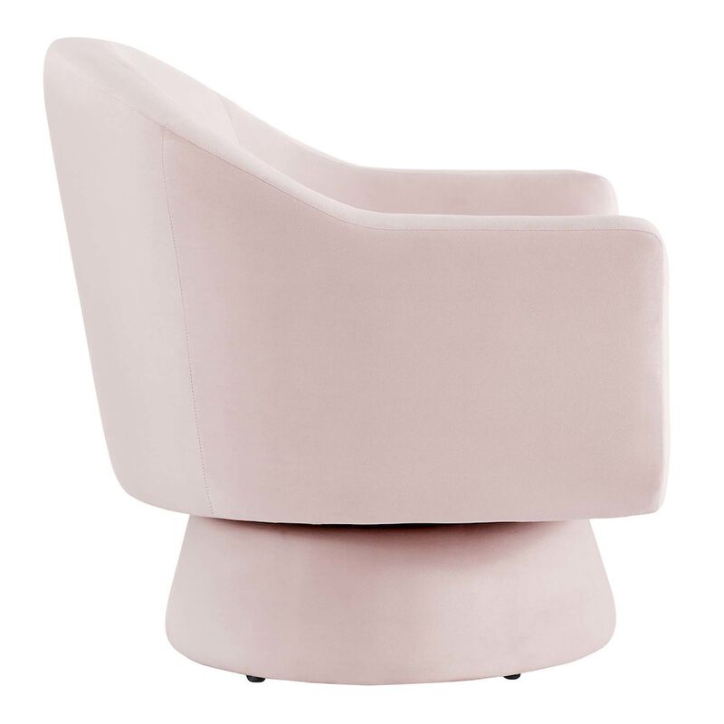 Astral Performance Velvet Fabric and Wood Swivel Chair image number 3