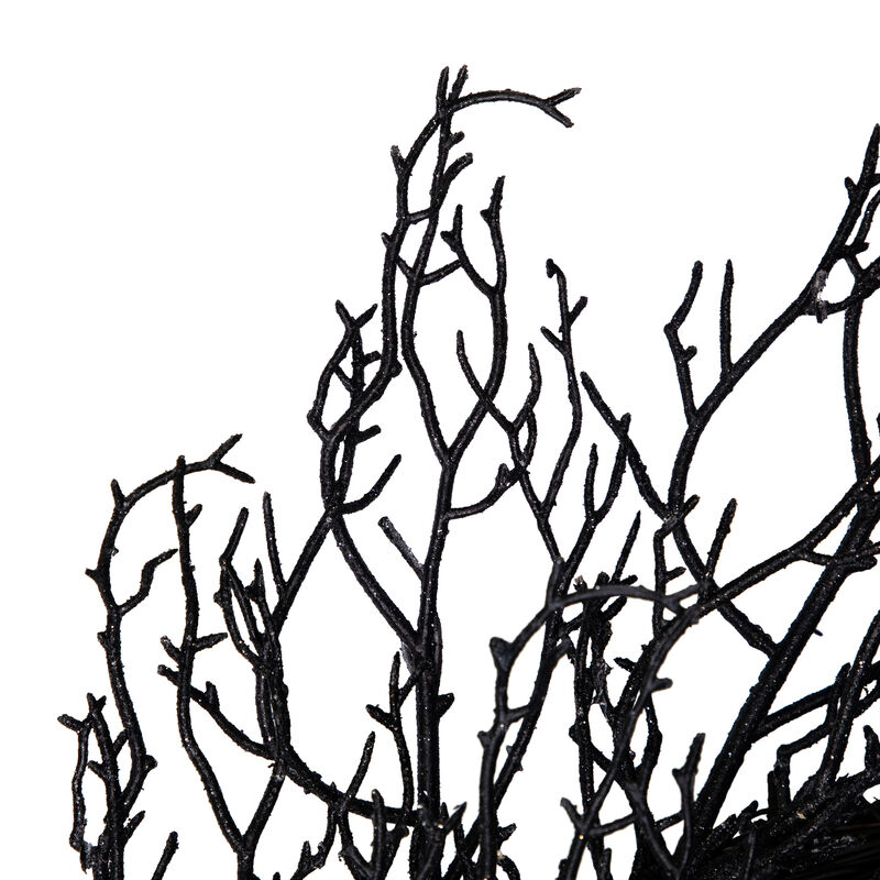 Black Twig Artificial Halloween Wreath  24-Inch  Unlit image number 4
