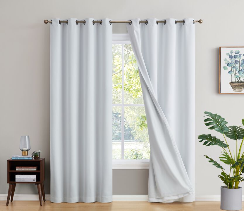 THD Virginia 100% Blackout Grommet Curtain Panels - Set of 2