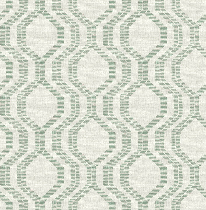 Burton Green Modern Ogee Wallpaper