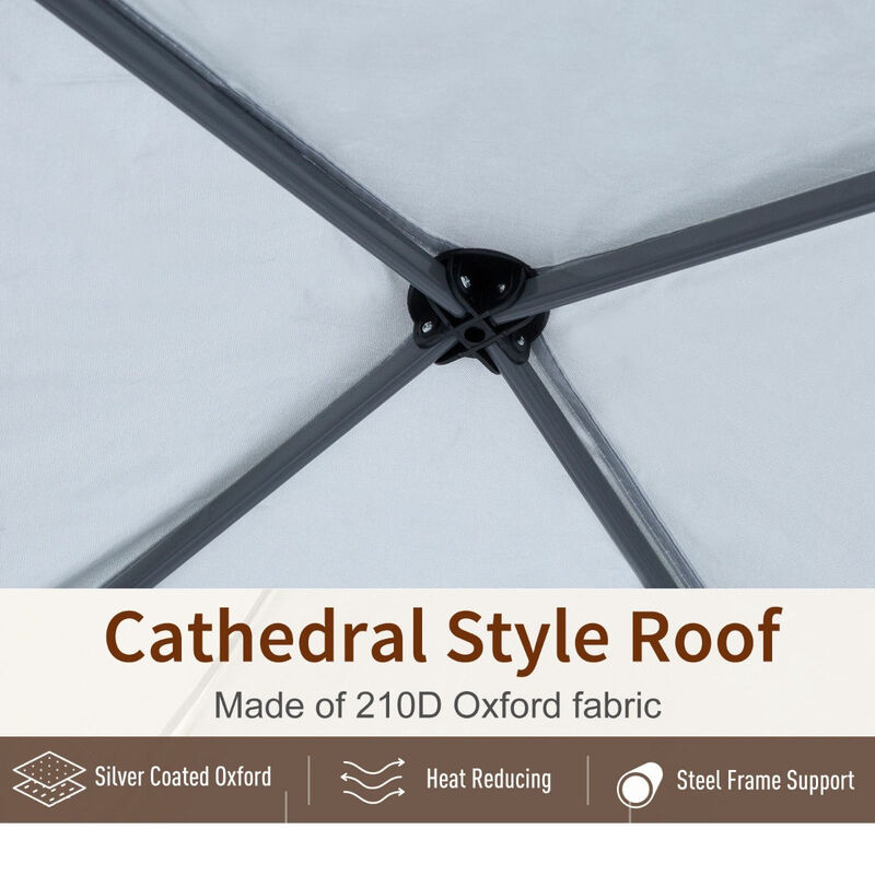 Breezy Event Shelter: 10x10 Silver Pop-Up Gazebo with Mesh Walls