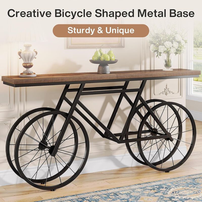 Tribesigns Industrial Wood Console Table image number 6