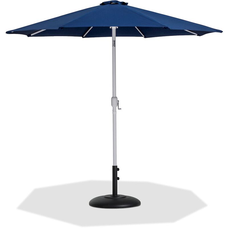 Meridian Furniture Fiji Navy Fabric / Matte Black Aluminum Patio Umbrella with Base Sets