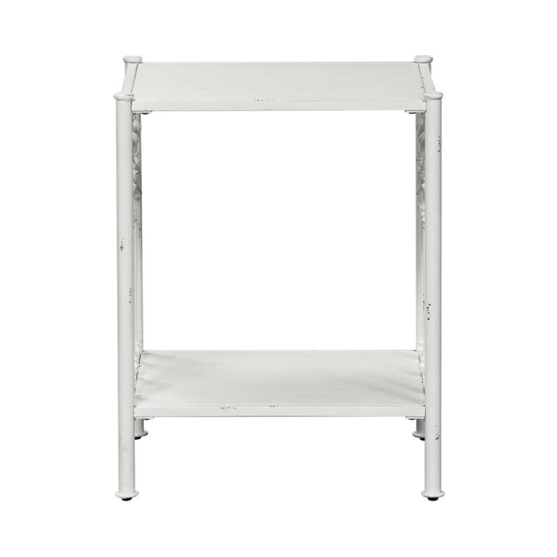 Starlight Canyon Home Metal Nightstand - Antique White, Small Metal Side Table For Bedroom