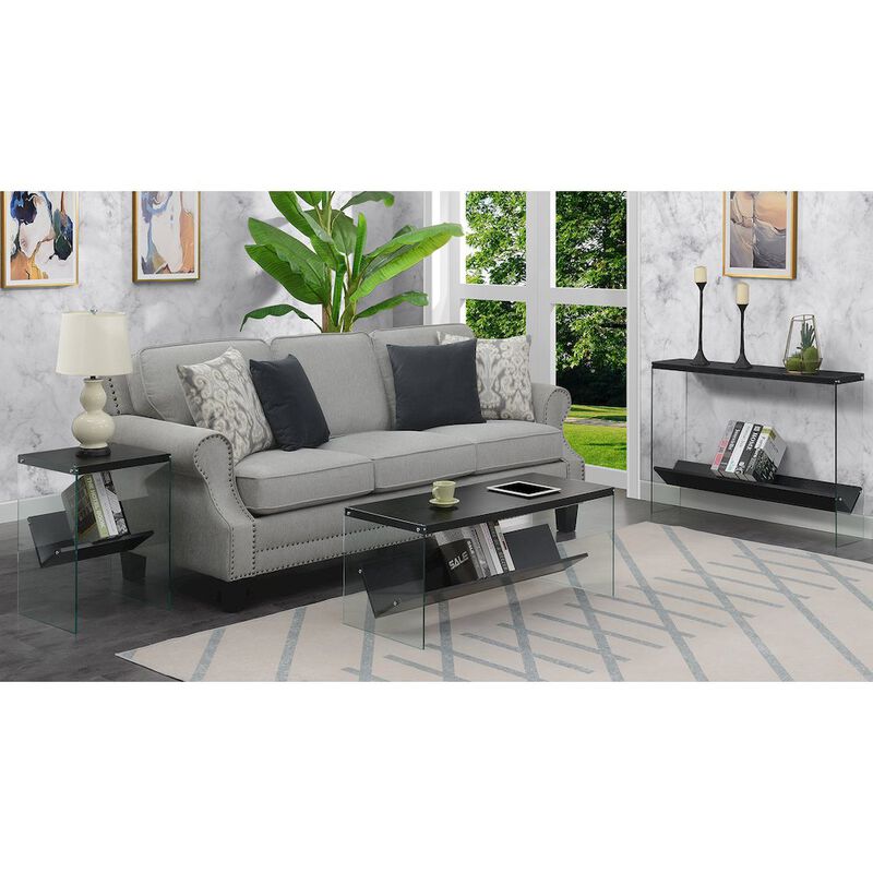 Convenience Concepts SoHo Glass Coffee Table with Shelf