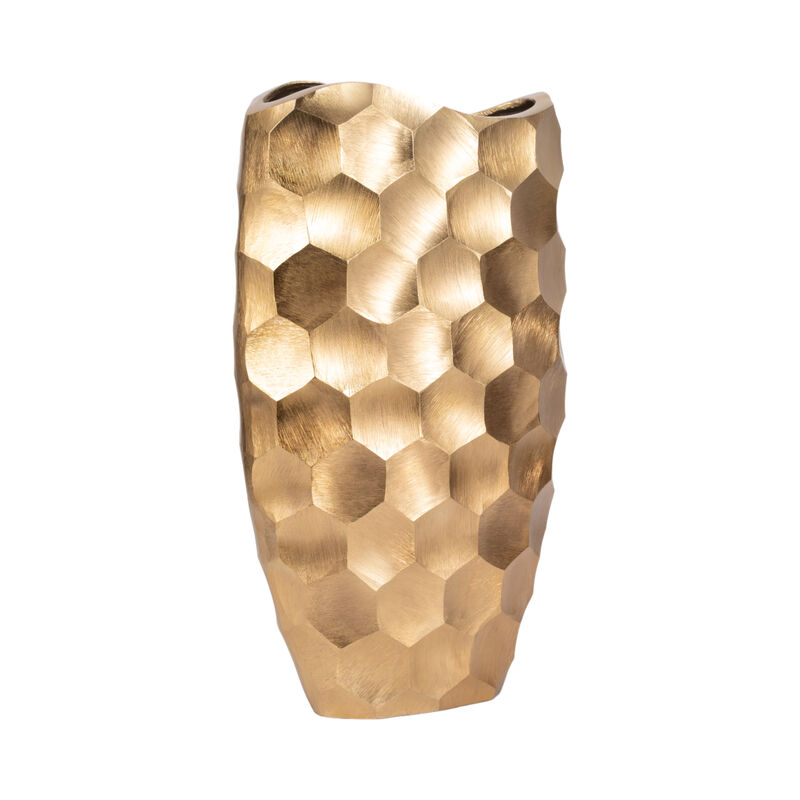 Metal 24" Honeycomb Vase, Gold image number 2
