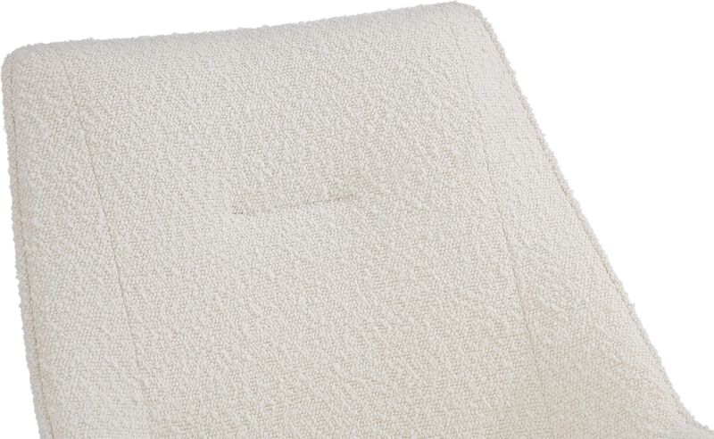 Cyrus Upholstered Dining Chair in Cottage Cheese Boucle and Brushed Bronze Metal - Set of 2