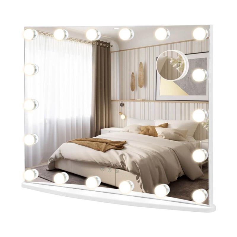 Hivvago Vanity Mirror with 18 Dimmable LED Bulbs and 3 Color Lighting Modes