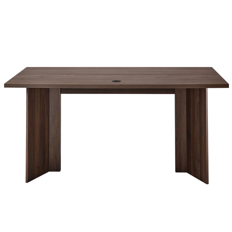 Large 63 Inch Executive Desk with Cable Hole Wooden Office Table image number 0