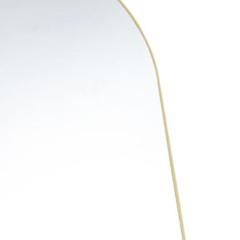 HomeRoots 63" Gold Metal Arch Freestanding and Wall Mount Framed Full Length Mirror image number 3