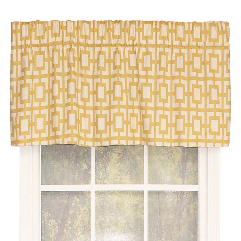 RLF Home Gigi Tailored Window Treatment Valance Saffron 3" Rod Pocket 50" x 14" Yellow