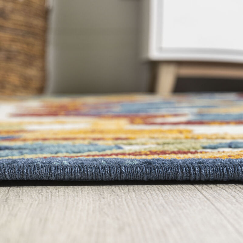 Flora Abstract Bold Mandala High-Low Indoor/Outdoor Area Rug