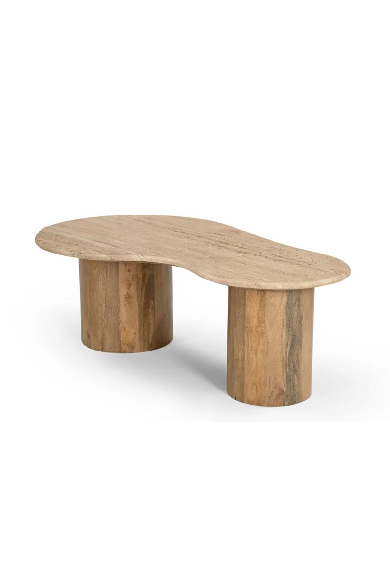 Freeform Travertine Marble Coffee Table | OROA Modern Sanford image number 2