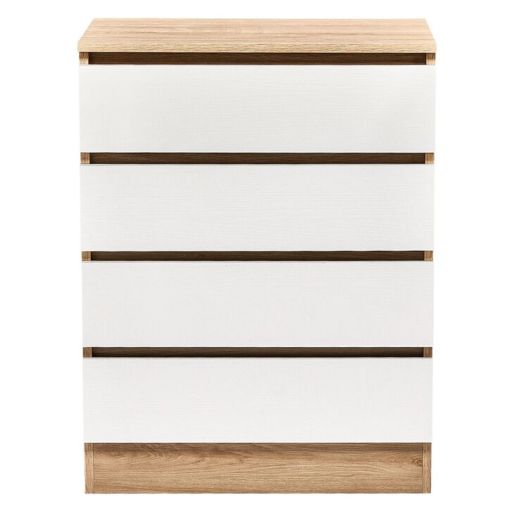 Modern White 4 Drawer Storage Cabinet for Bedroom and Home Storage