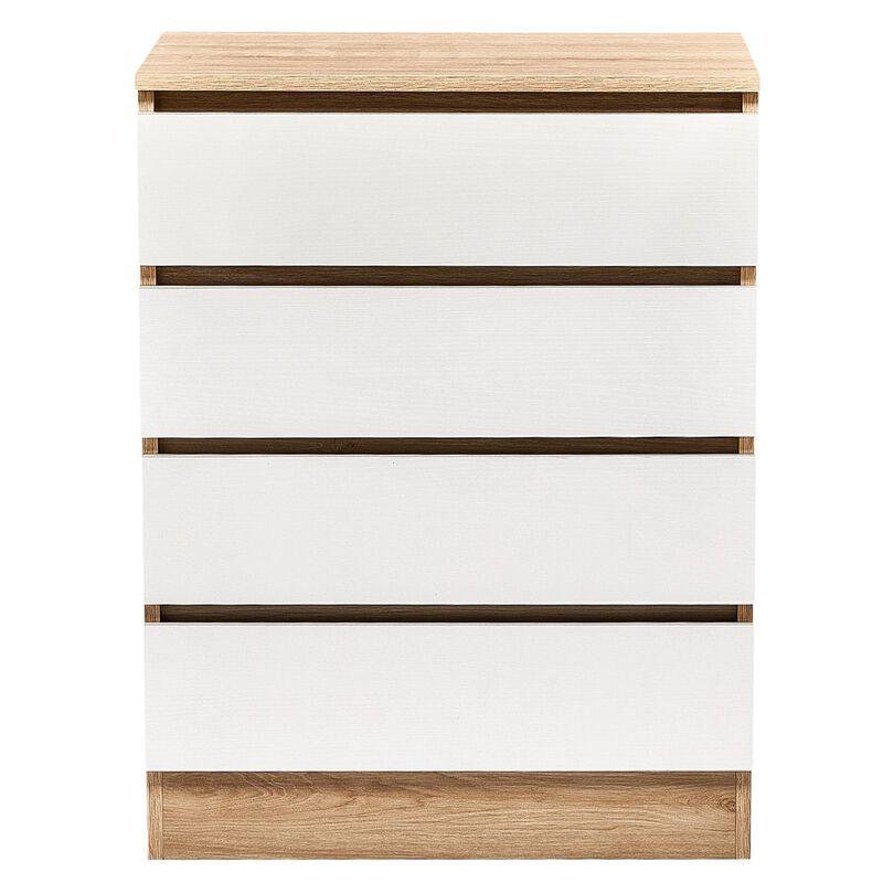 Modern White 4 Drawer Storage Cabinet for Bedroom and Home Storage image number 0