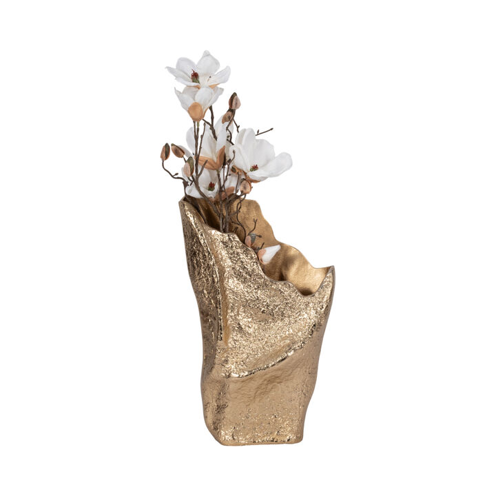 18" Organic Edge Metal Vase