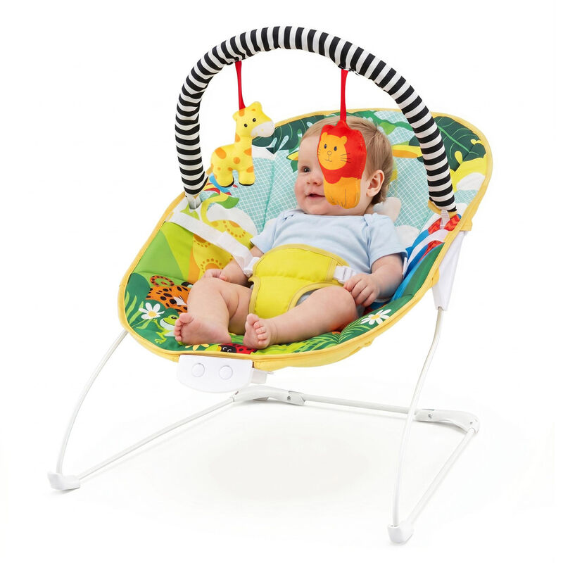 Portable Infant Rocker Seat with Detachable Toy Bar and Cushioned Seat image number 5