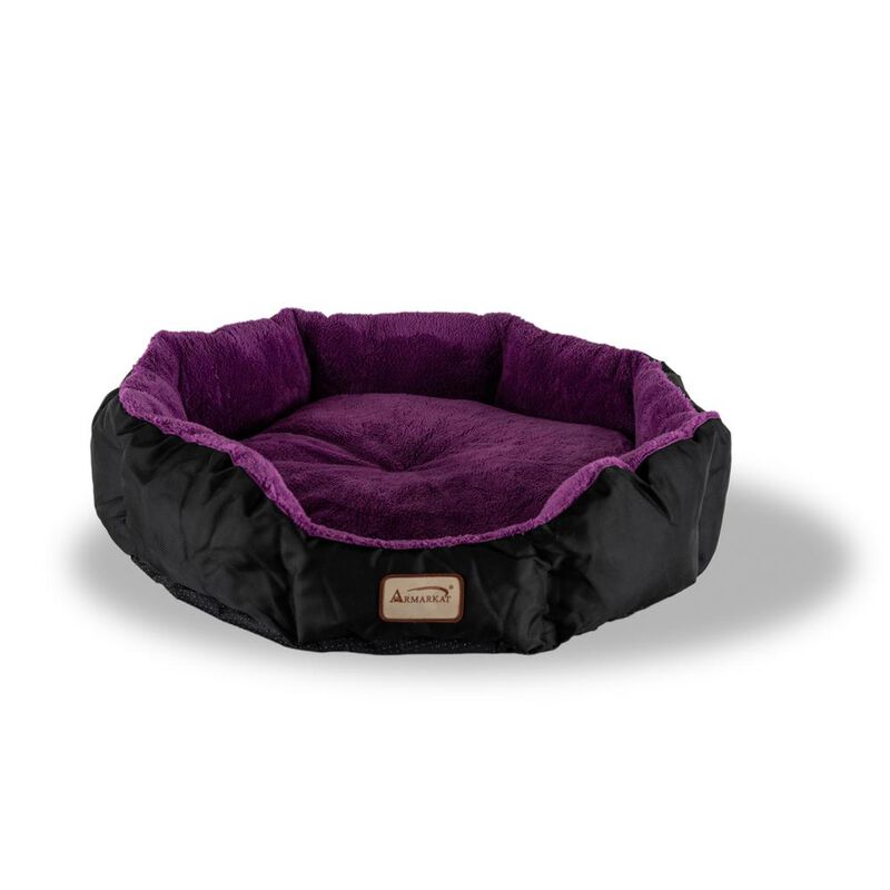 Armarkat Large, Soft Cat Bed In Purple And Black