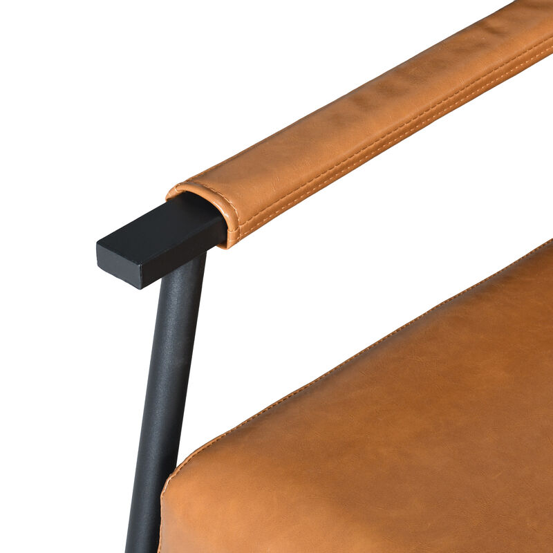 Merax Mid-Century Modern Faux Leather Accent Chair